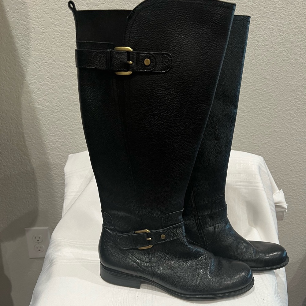 Naturalizer N5 comfort wide calf leather riding boot size 8.5